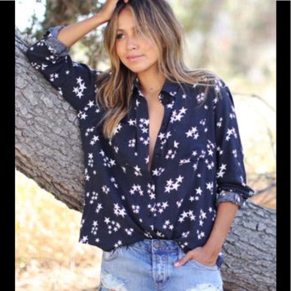 Star button down shirt